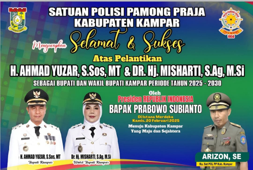 Dipimpin Ahmad Yuzar-Misharti, Kasatpol-PP Arizon Yakin Kampar Lebih Baik