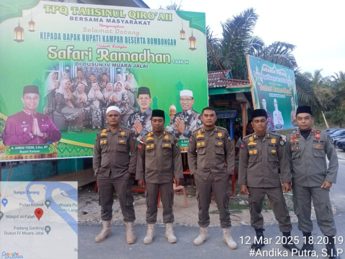 Tim Satpol-PP Kampar Kawal Safari Ramadhan Bupati Kampar di Muara Jalai