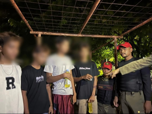 TRC Satpol-PP Kampar Amankan 4 Remaja di Jembatan Water Front City Bangkinang