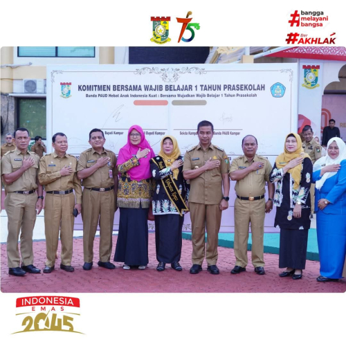 Pemkab Kampar Teken Komitmen Wajib Belajar 1 Tahun Prasekolah, Dukung Program Nasional 13 Tahun