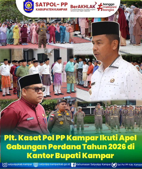 Zulfikar Ikuti Apel Gabungan Perdana 2026, Tandai Konsolidasi Awal Satpol PP Kampar