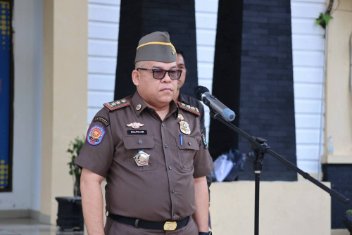 Zulfikar Pertama Kali Pimpin Upacara Gabungan di Mako Satpol PP Kampar