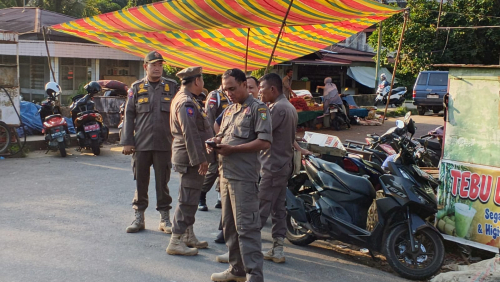 Patroli Pagi, Satpol PP Kampar Sasar PKL di Jalan Sudirman dan Dt Tabano