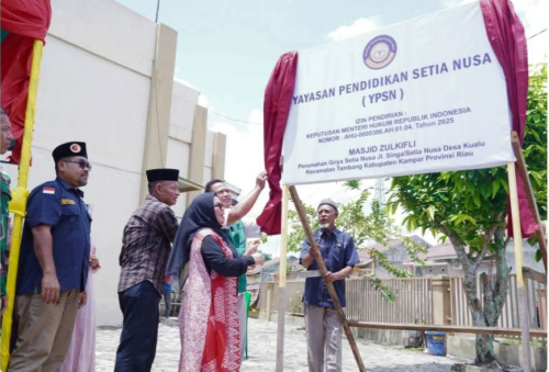 Wabup Kampar Misharti Hadiri Halal bi Halal dan Resmikan Yayasan Pendidikan Setia Nusa