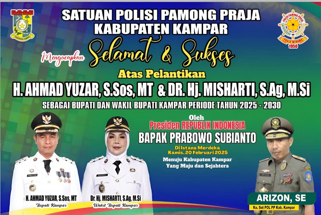 Dipimpin Ahmad Yuzar-Misharti, Kasatpol-PP Arizon Yakin Kampar Lebih Baik
