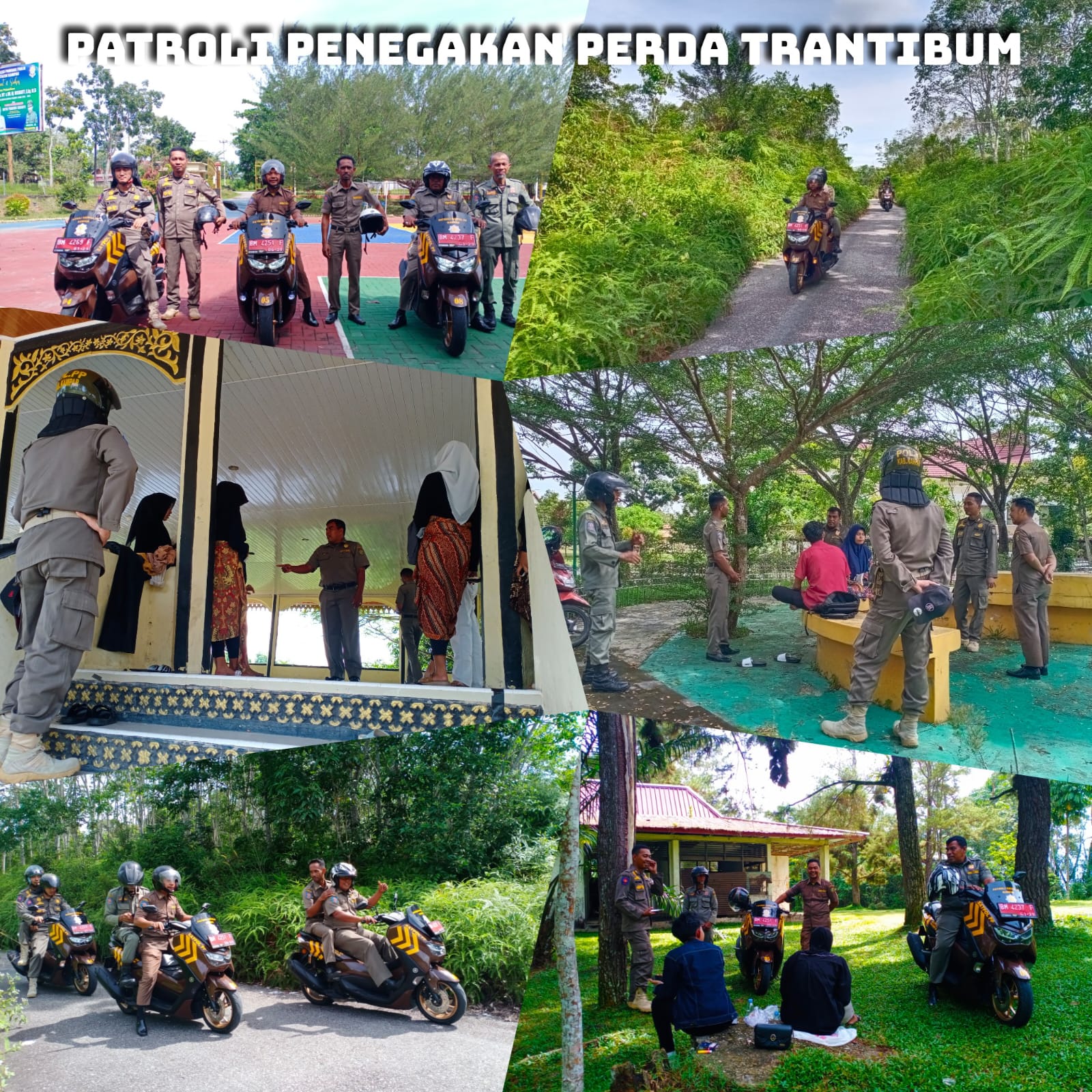 Patroli Rutin Pagi Satpol-PP Kampar di Balai Adat, Tugu Batu Hitam, Tugu Tigo Tungku Sajoangan