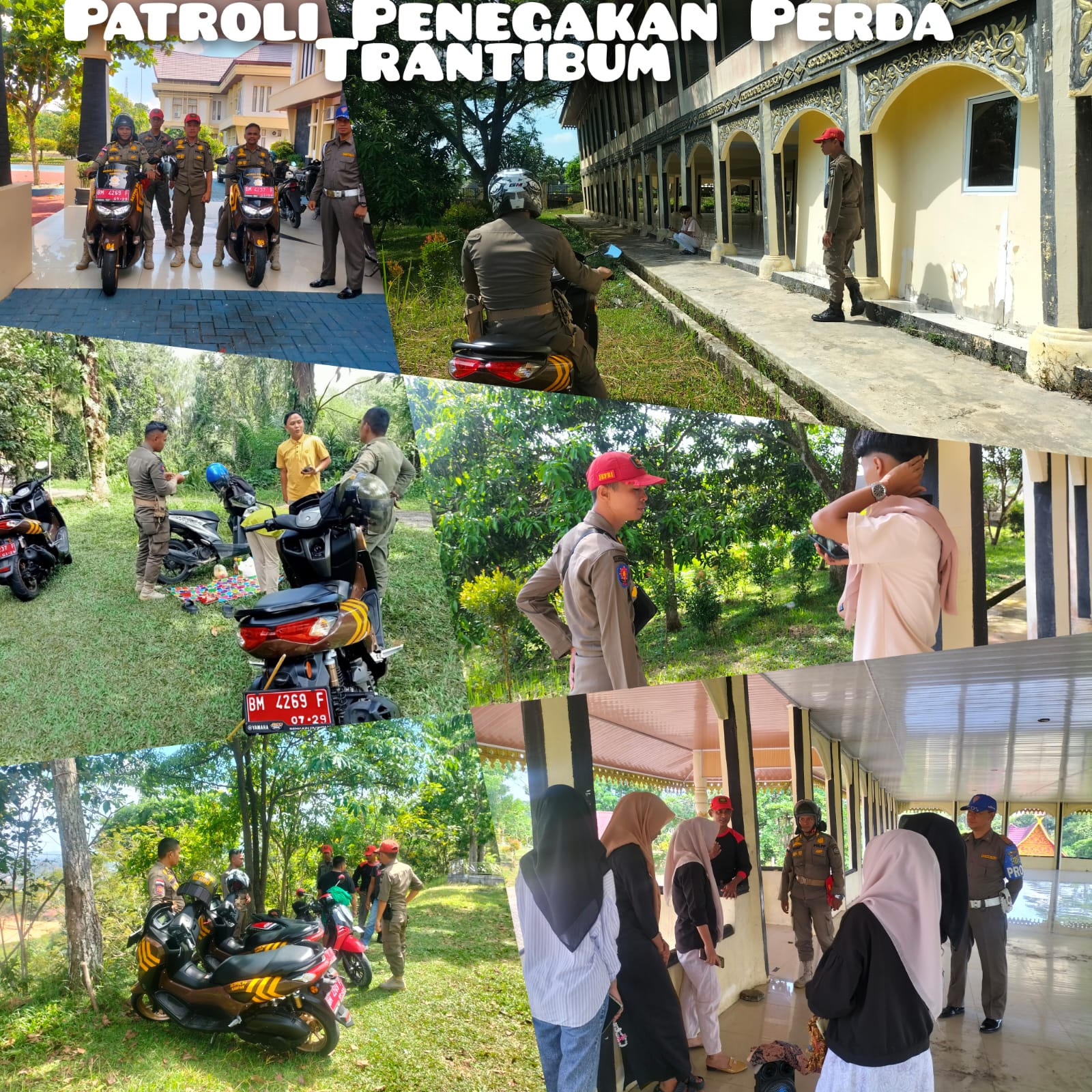 Bukan Muhrim, 4 Remaja di Tugu Batu Hitam dan Tigo Tungku Sajoangan Dibubarkan Satpol-PP Kampar