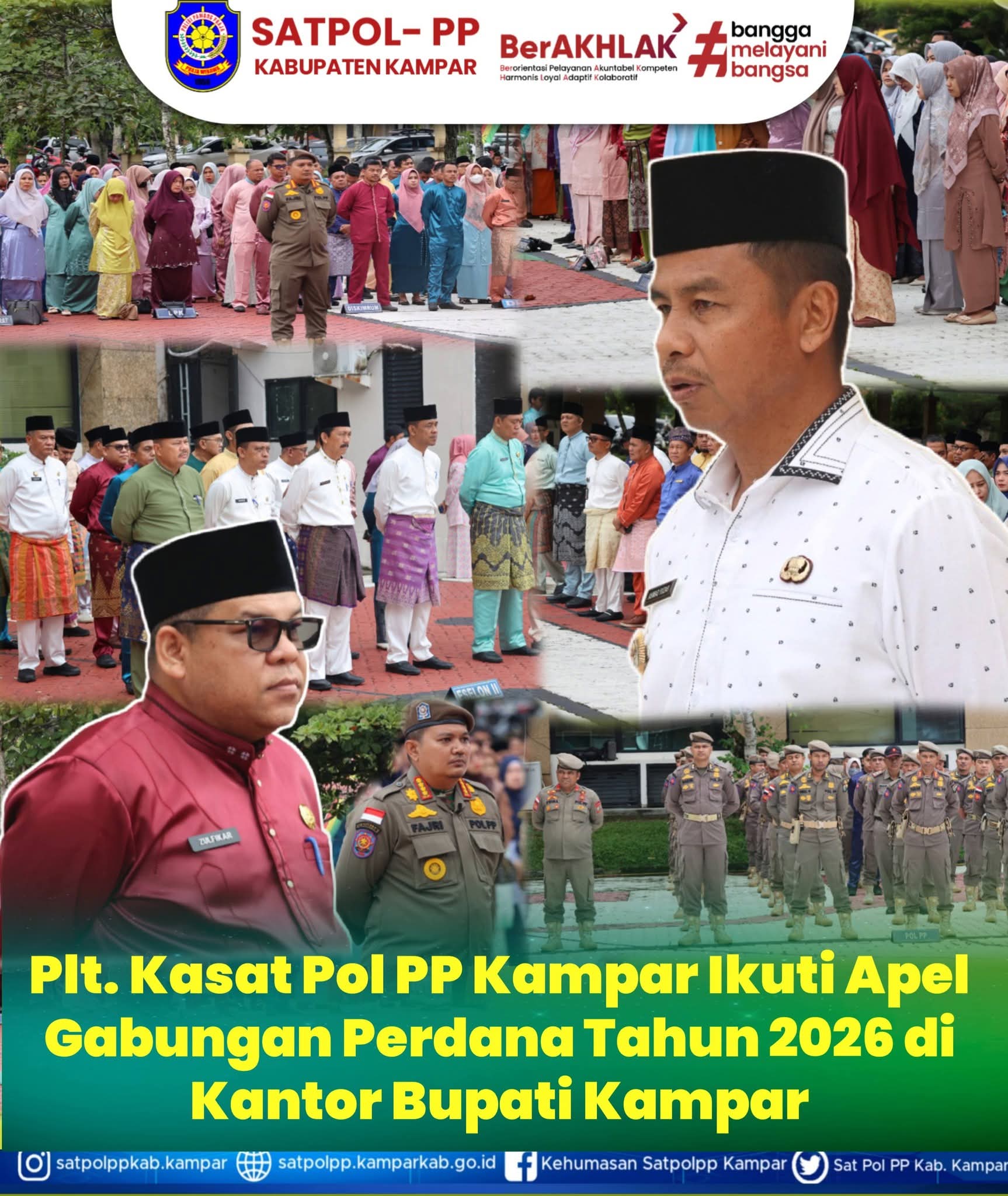 Zulfikar Ikuti Apel Gabungan Perdana 2026, Tandai Konsolidasi Awal Satpol PP Kampar