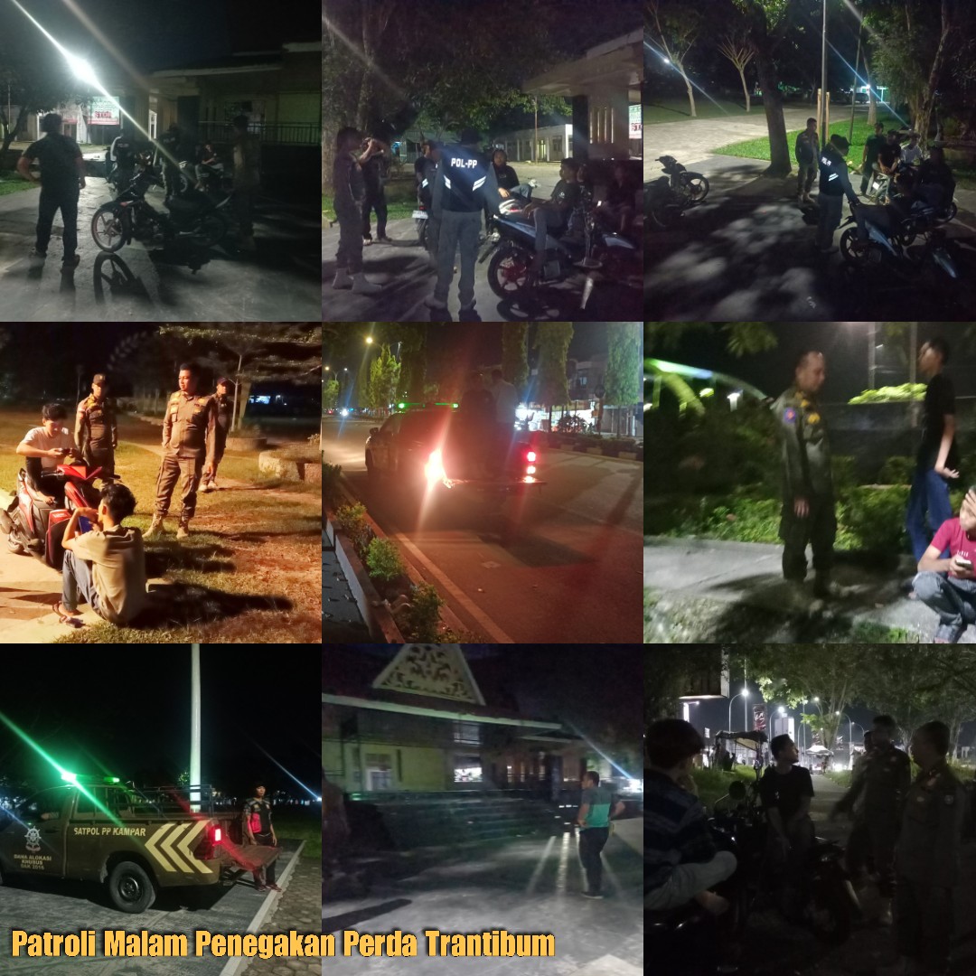 Patroli Malam Satpol PP Kampar Sasar Titik Rawan di Bangkinang Kota
