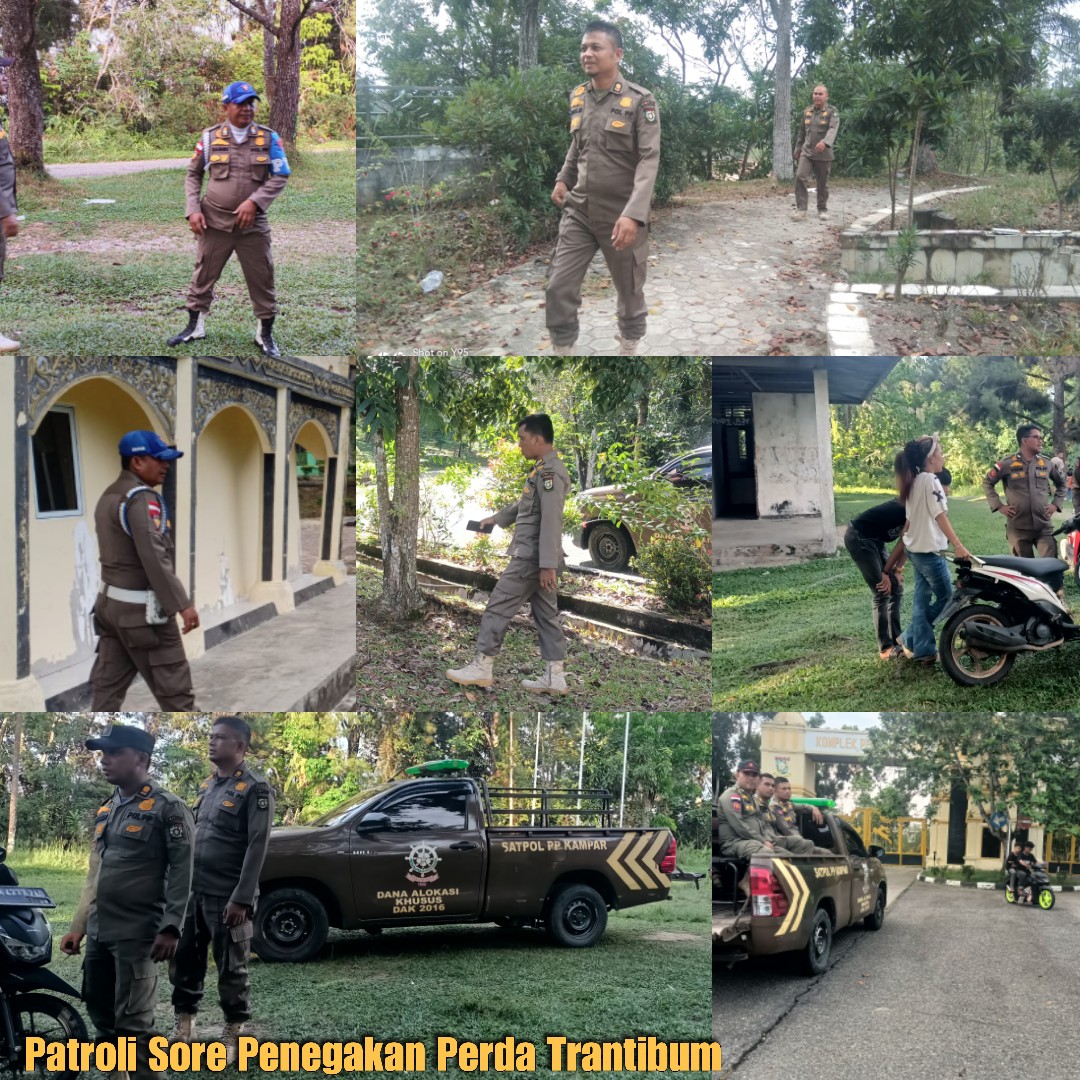 Tegakkan Perda Tibumtranmas, Satpol PP Kampar Lakukan Patroli Humanis