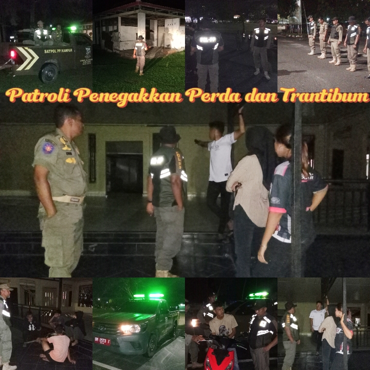 Jaga Ketertiban, Satpol PP Kampar Tertibkan Aktivitas Remaja di Malam Hari